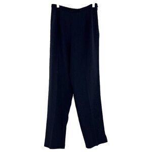 Emmelle Crepe Essential Tapered Leg Dress Casual‎ Pant Flat Front Size S Navy